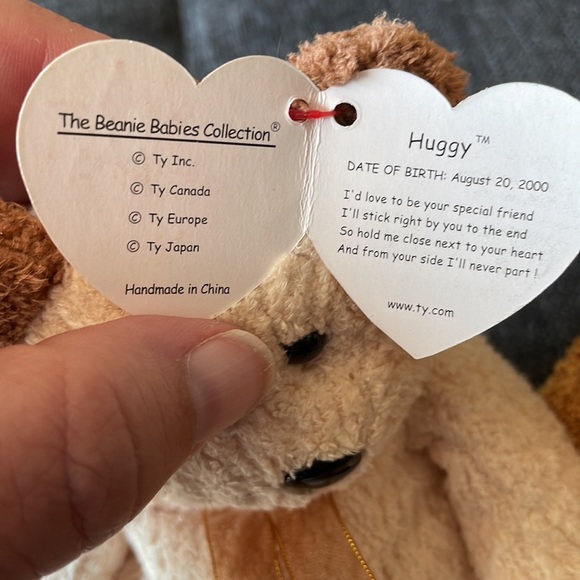 Set of two Ty beanie babies. Fuzz and Huggy. - Picture 5 of 11